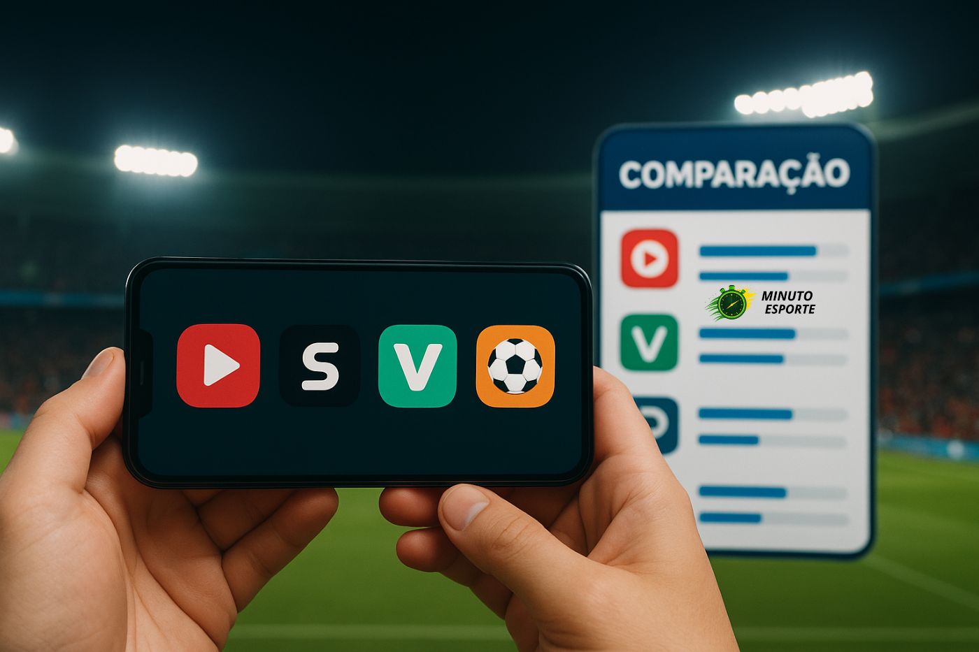 Comparação entre os Melhores Aplicativos para Ver Jogos de Futebol ao Vivo - Foto: Minuto Esporte